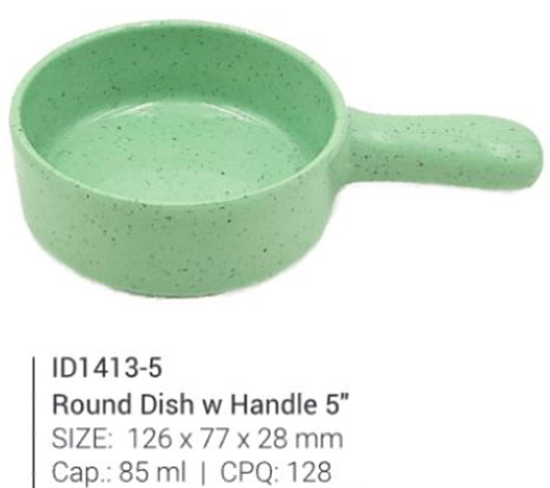 Picture of ID1413-5 Round Dish w/Handle 5"